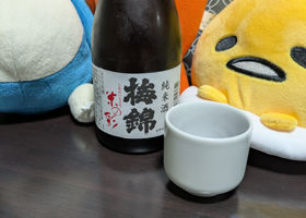 梅錦のラベルと瓶 1