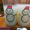 雪だるまのラベルと瓶 2