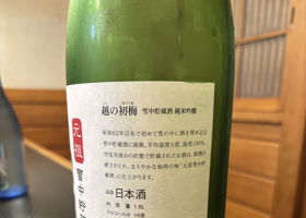 越の初梅のラベルと瓶 3