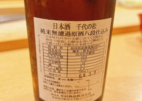 千代の松　純米無濾過生原酒八段仕込み チェックイン 2